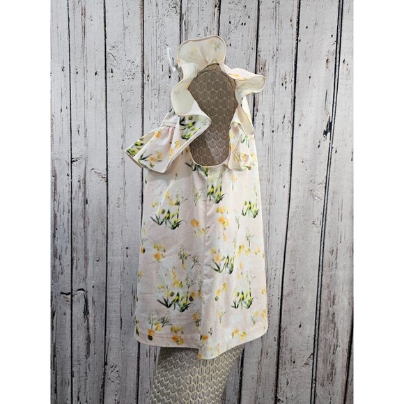 DMS Women's 4 Rebecca Taylor Cotton Ruffle Sleeve Button Down Floral Blouse Top - Picture 6 of 9